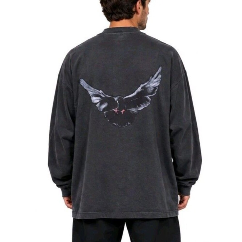 Yeezy Gap Long Sleeve Shirt Black 10A DOVE LS Men's Medium